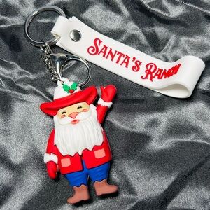 Red and Blue Santa Keychain